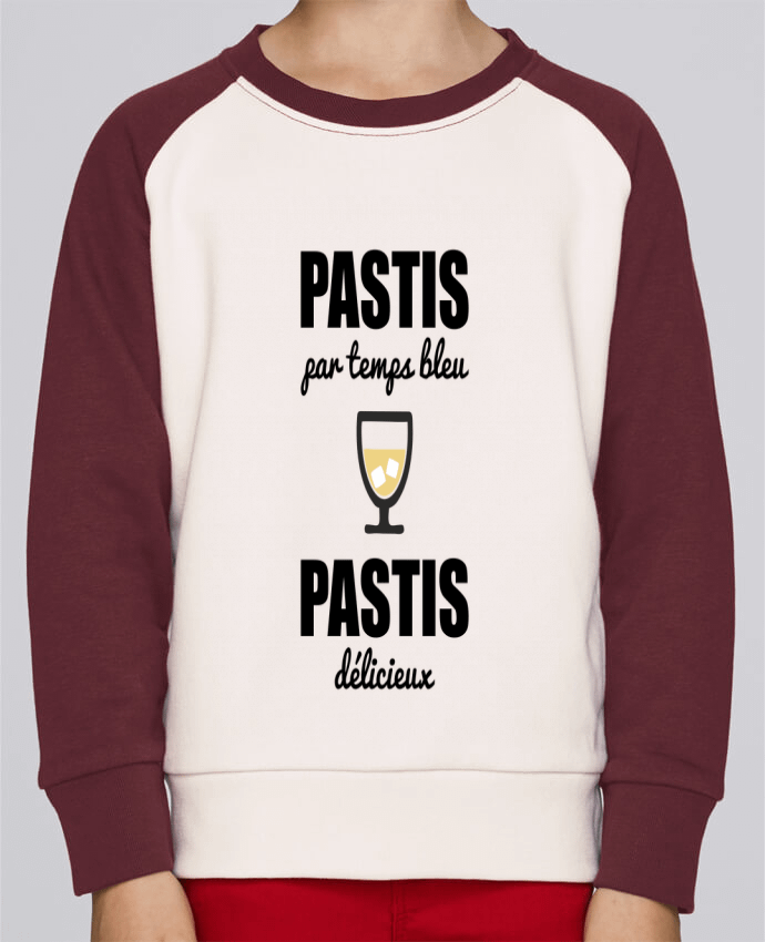 Sweatshirt Kids Round Neck Stanley Mini Contrast Pastis by temps bleu pastis délicieux by Benichan