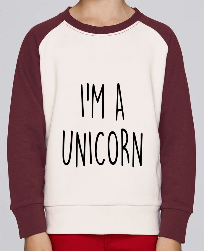 Sweatshirt Kids Round Neck Stanley Mini Contrast I'm a unicorn by Bichette