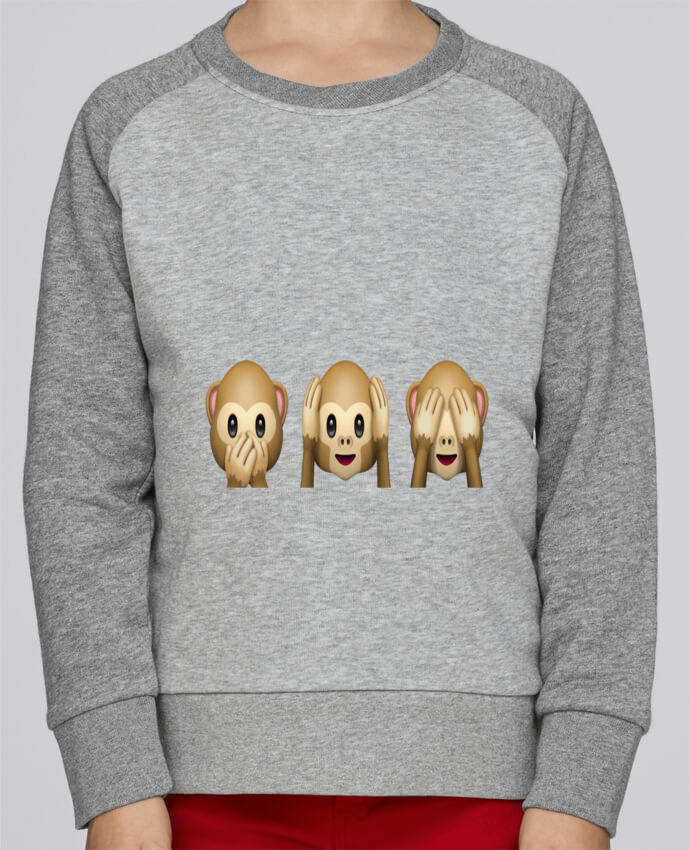 Sweatshirt Kids Round Neck Stanley Mini Contrast Three monkeys by Bichette