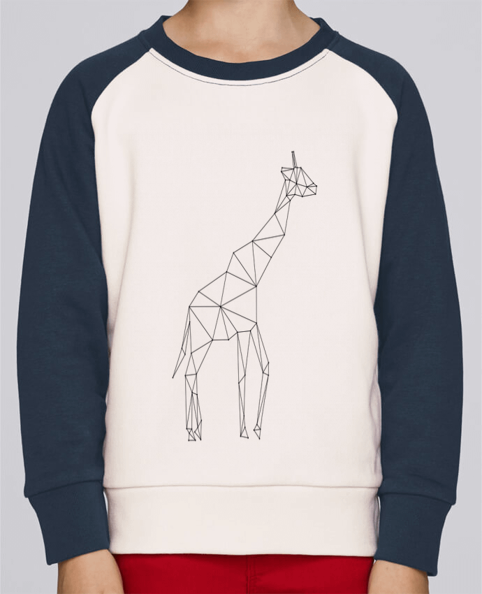 Sweatshirt Kids Round Neck Stanley Mini Contrast Giraffe origami by /wait-design