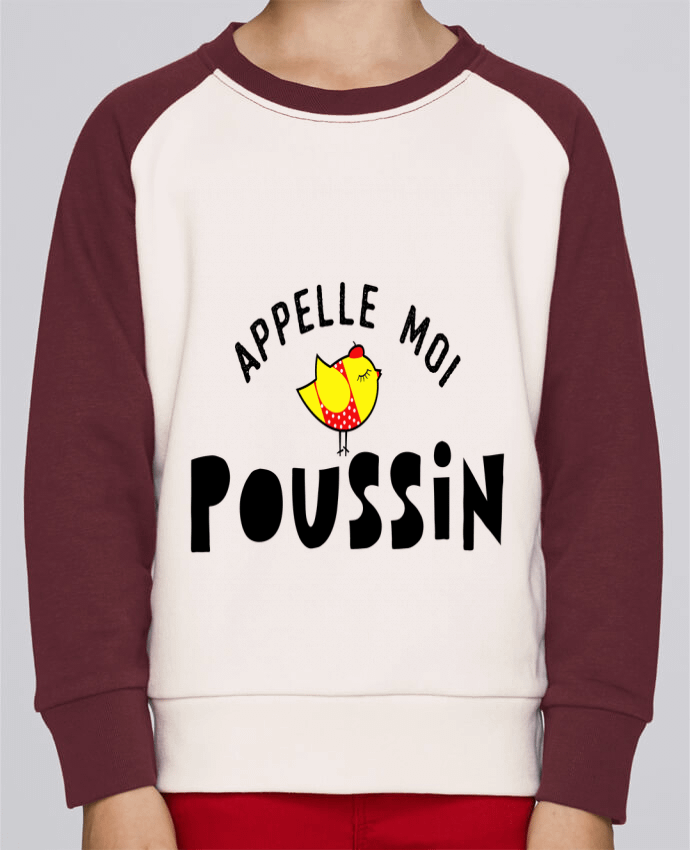 Sweatshirt Kids Round Neck Stanley Mini Contrast Appelle moi poussin by tunetoo