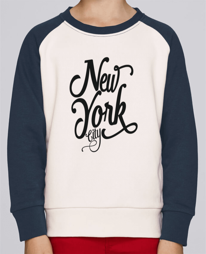 Sweatshirt Kids Round Neck Stanley Mini Contrast New York City by justsayin