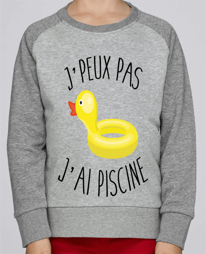 Sweatshirt Kids Round Neck Stanley Mini Contrast Je peux pas j'ai piscine by FRENCHUP-MAYO