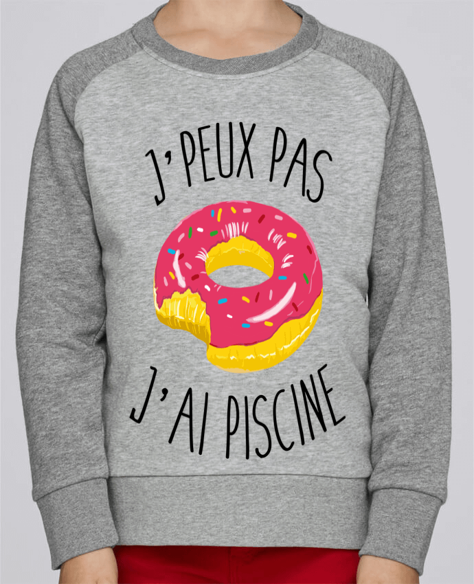 Sweatshirt Kids Round Neck Stanley Mini Contrast Je peux pas j'ai piscine by FRENCHUP-MAYO