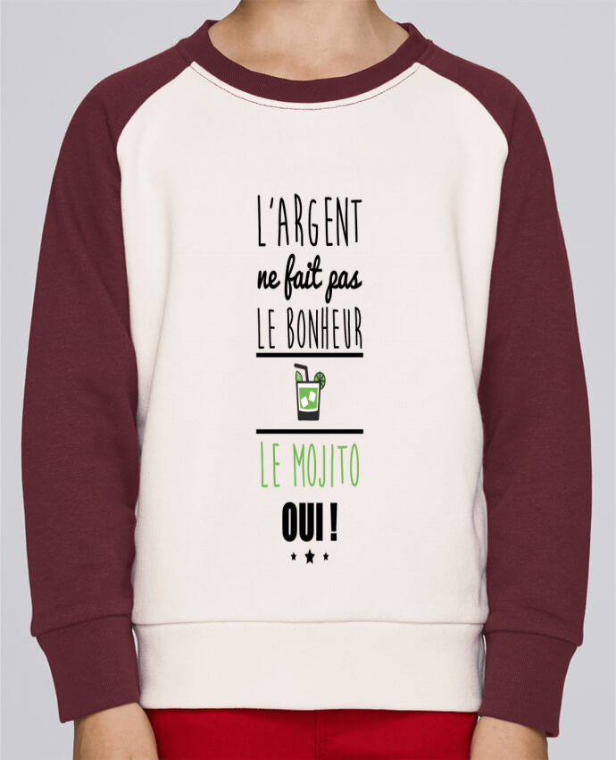 Sweatshirt Kids Round Neck Stanley Mini Contrast L'argent ne fait pas le bonheur le mojito oui ! by Benichan