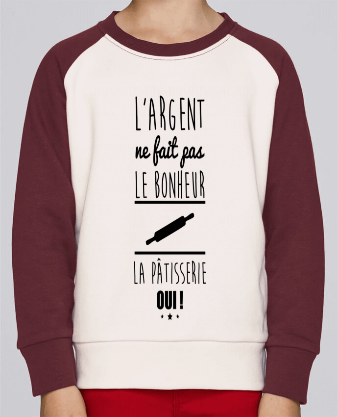 Sweatshirt Kids Round Neck Stanley Mini Contrast L'argent ne fait pas le bonheur la pâtisserie oui ! by Benichan