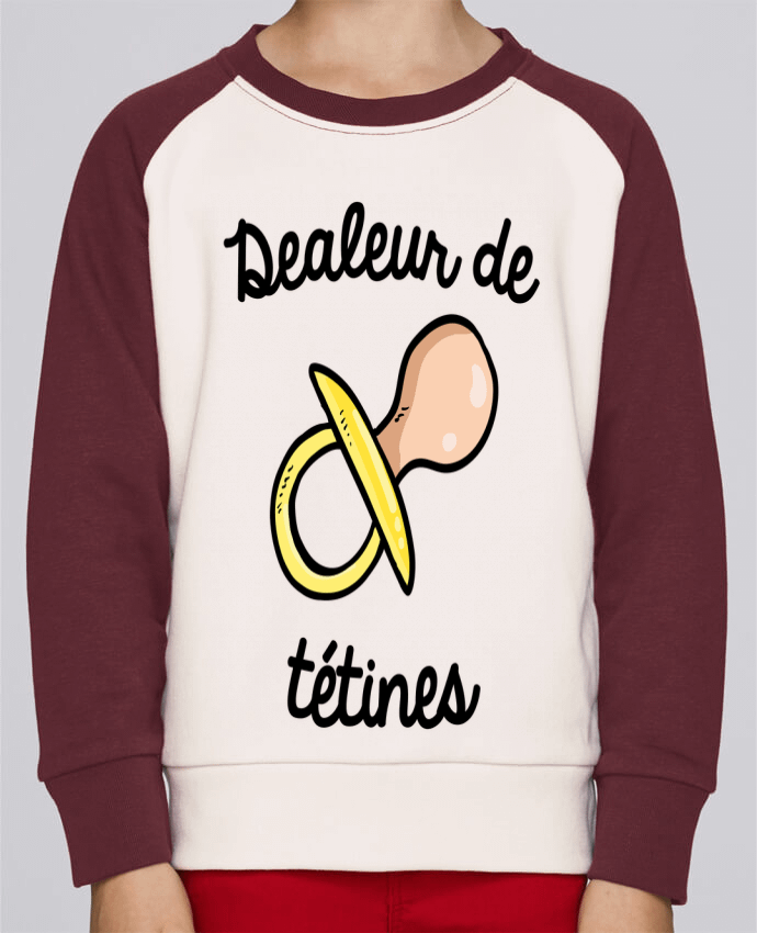 Sweatshirt Kids Round Neck Stanley Mini Contrast Dealeur de tétines by FRENCHUP-MAYO