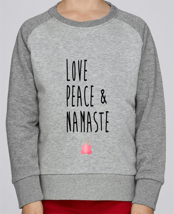 Sudadera Cuello Redondo Manga en Contraste Niño Mini Scouts Contraste Love, Peace & Namaste por tunetoo