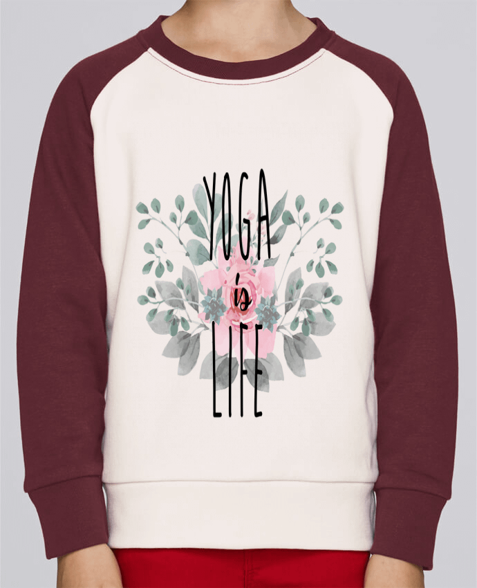 Sweat baseball enfant Yoga is life par tunetoo