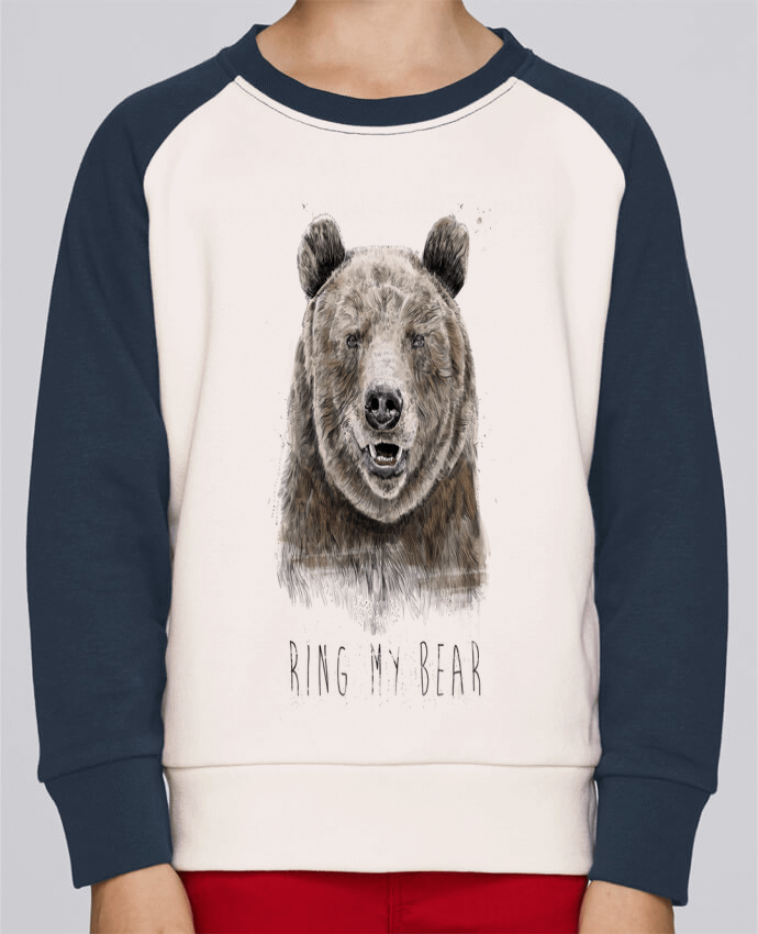 Sweatshirt Kids Round Neck Stanley Mini Contrast Ring my bear by Balàzs Solti
