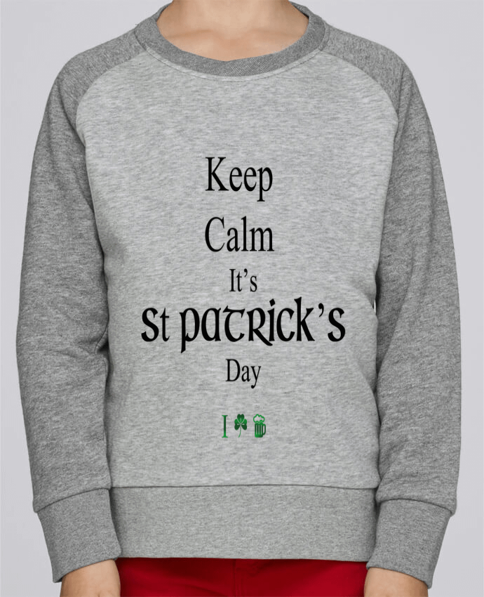 Sweatshirt Kids Round Neck Stanley Mini Contrast Keep calm it's St Patrick's Day by tunetoo