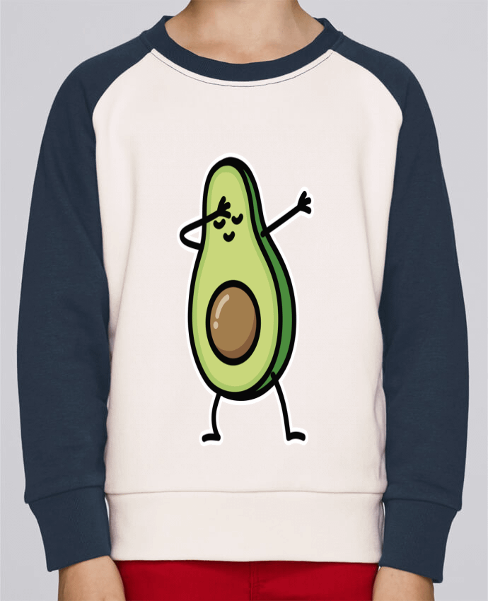 Sweatshirt Kids Round Neck Stanley Mini Contrast Avocado dab by LaundryFactory