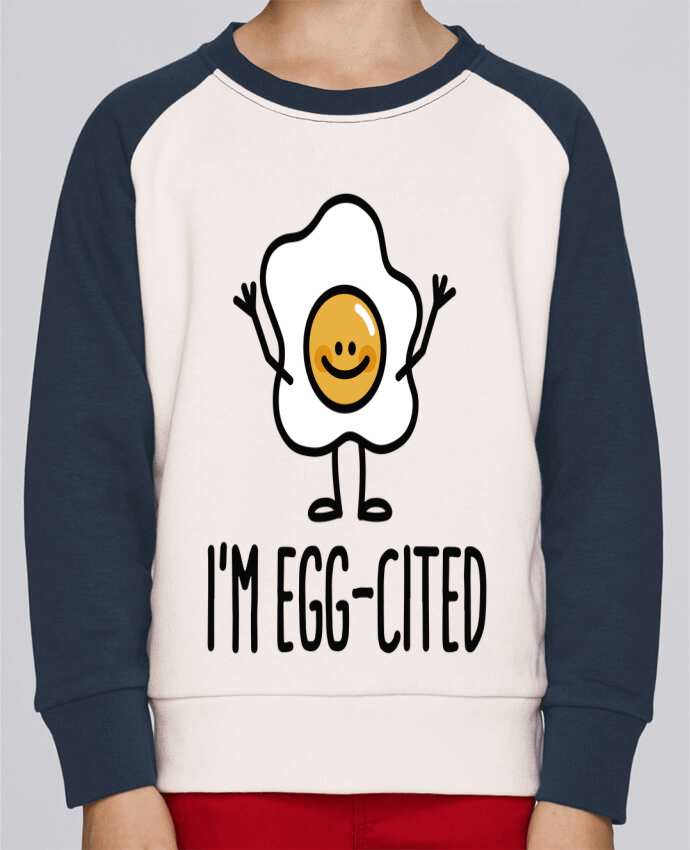 Sweatshirt Kids Round Neck Stanley Mini Contrast I'm egg-cited by LaundryFactory