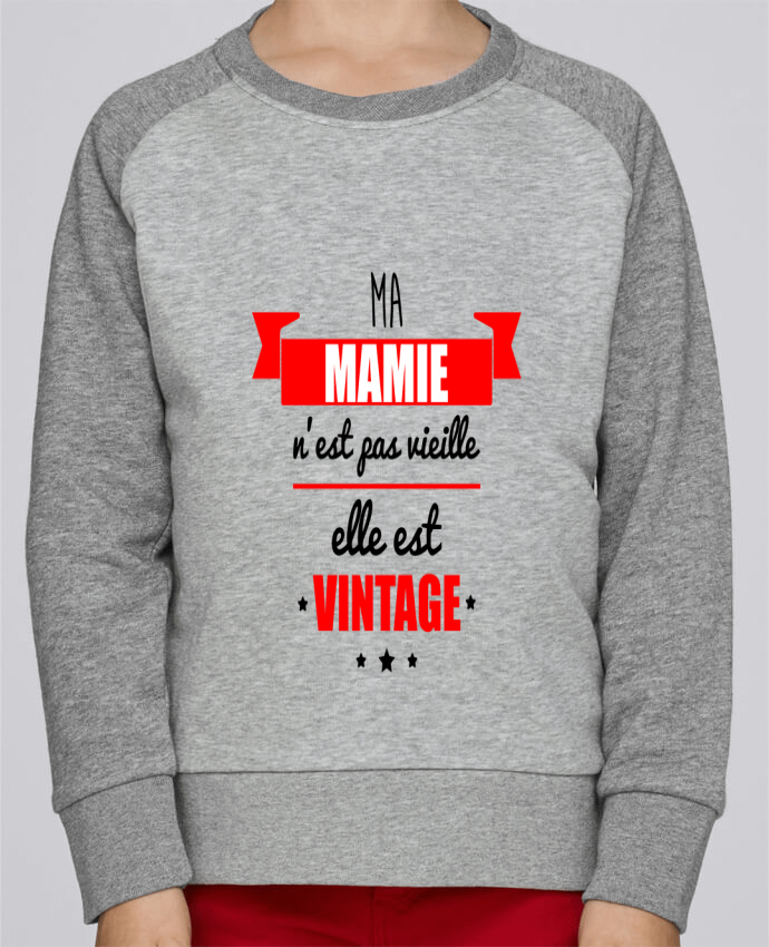 Sweatshirt Kids Round Neck Stanley Mini Contrast Ma mamie n'est pas vieille elle est vintage by Benichan