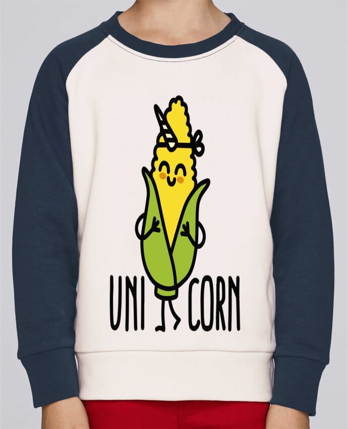 Sweatshirt Kids Round Neck Stanley Mini Contrast Uni Corn by LaundryFactory