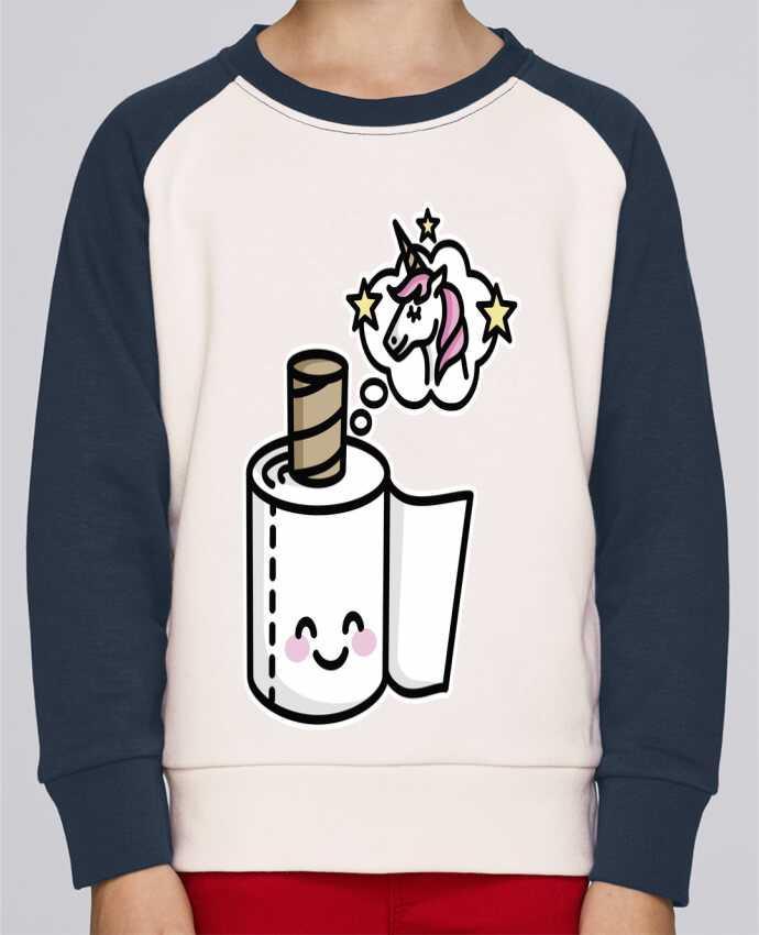 Sudadera Cuello Redondo Manga en Contraste Niño Mini Scouts Contraste Unicorn Toilet Paper por LaundryFactory