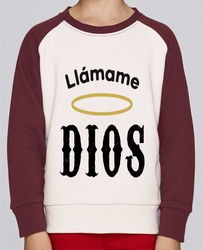 Sweatshirt Kids Round Neck Stanley Mini Contrast Llámame Dios by tunetoo