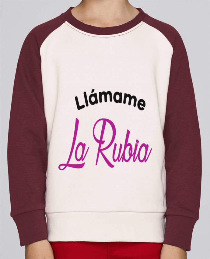 Sweatshirt Kids Round Neck Stanley Mini Contrast Llámame La Rubia by tunetoo