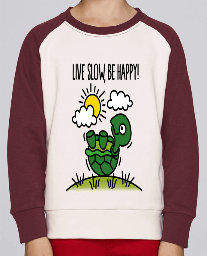 Sweat baseball enfant LIVE SLOW BE HAPPY par LaundryFactory