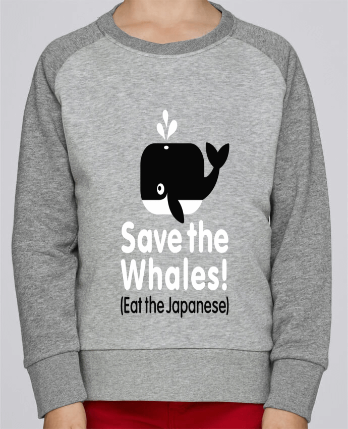 Sweatshirt Kids Round Neck Stanley Mini Contrast SAVE THE WHALES EAT THE JAPANESE by LaundryFactory