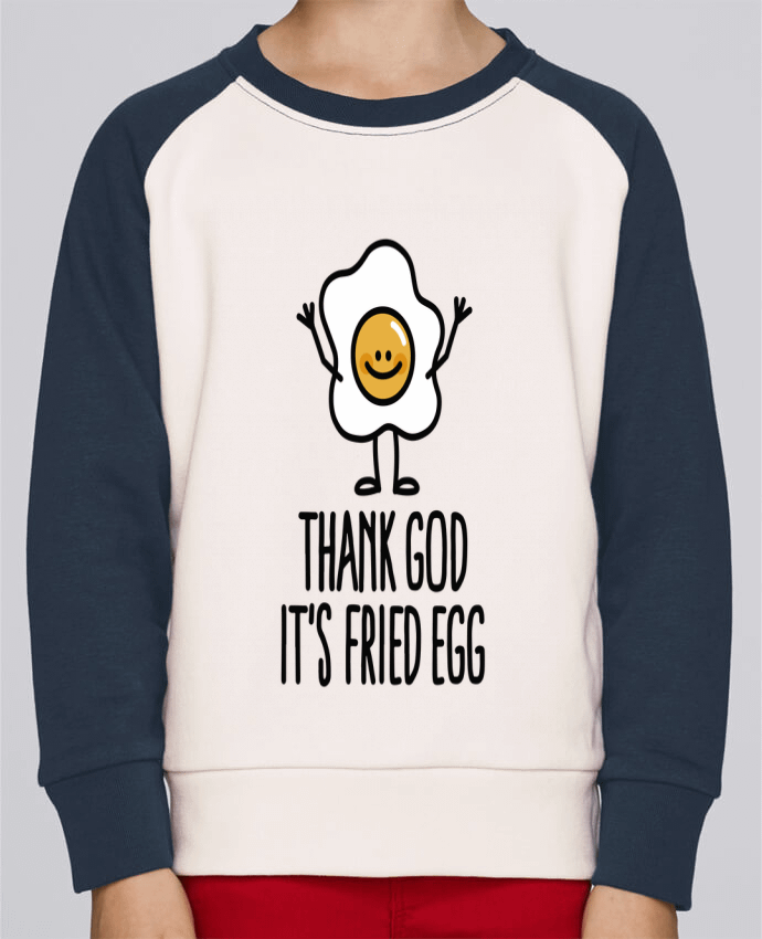 Sweat baseball enfant THANK GOD ITS FRIED EGG par LaundryFactory