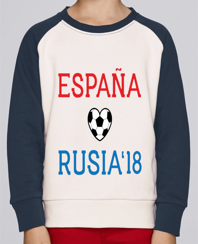 Sudadera Cuello Redondo Manga en Contraste Niño Mini Scouts Contraste España Rusia 2018 por tunetoo