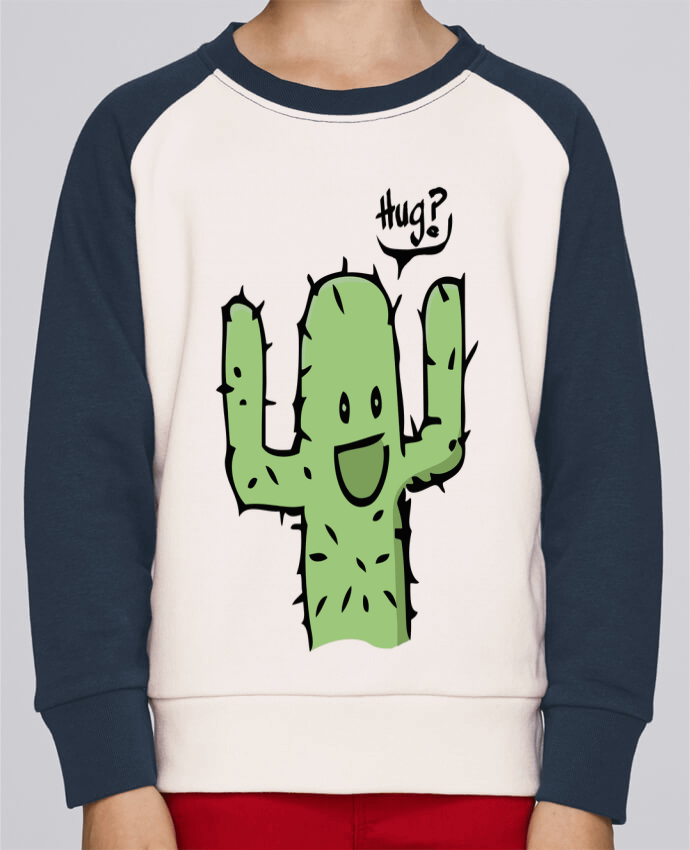 Sweatshirt Kids Round Neck Stanley Mini Contrast cactus calin gratuit by Tête Au Carré