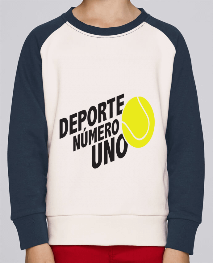 Sudadera Cuello Redondo Manga en Contraste Niño Mini Scouts Contraste Deporte Número Uno Tennis por tunetoo