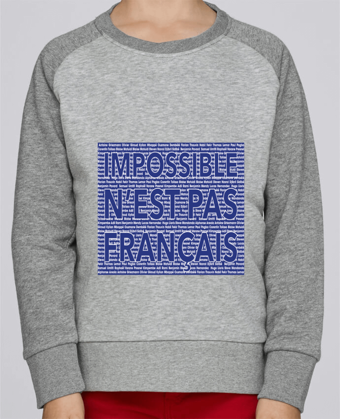 Sweatshirt Kids Round Neck Stanley Mini Contrast Impossible n'est pas français by tunetoo