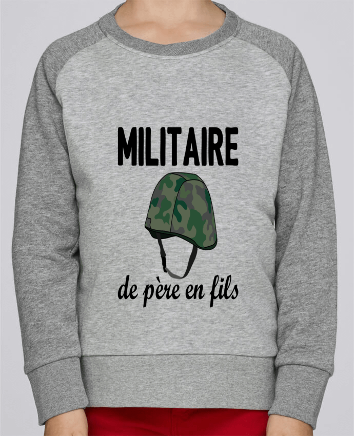 Sudadera Cuello Redondo Manga en Contraste Niño Mini Scouts Contraste Militaire de père en fils por tunetoo