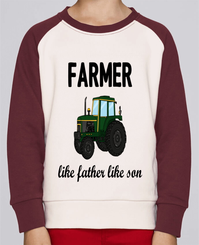 Sweatshirt Kids Round Neck Stanley Mini Contrast Farmer Like father like son by tunetoo