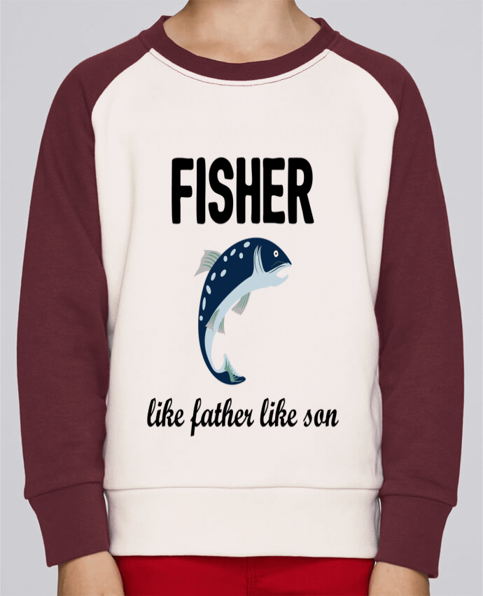 Sweatshirt Kids Round Neck Stanley Mini Contrast Fisher Like father like son by tunetoo