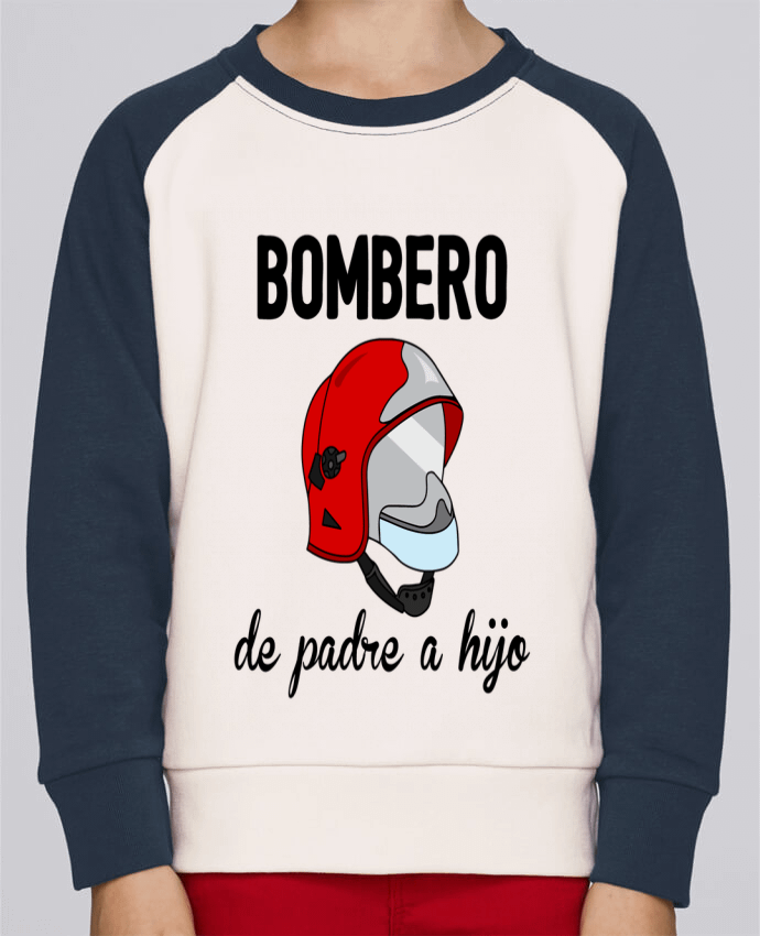 Sweatshirt Kids Round Neck Stanley Mini Contrast Bombero de padre a hijo by tunetoo