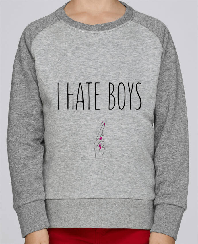 Sweatshirt Kids Round Neck Stanley Mini Contrast I hate boys by tunetoo