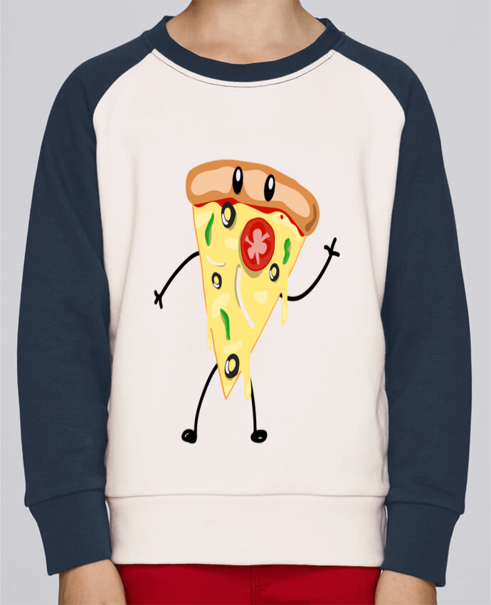 Sweatshirt Kids Round Neck Stanley Mini Contrast Pizza guy by tunetoo