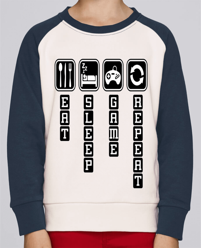 Sweatshirt Kids Round Neck Stanley Mini Contrast Gamer life cycle by Original t-shirt