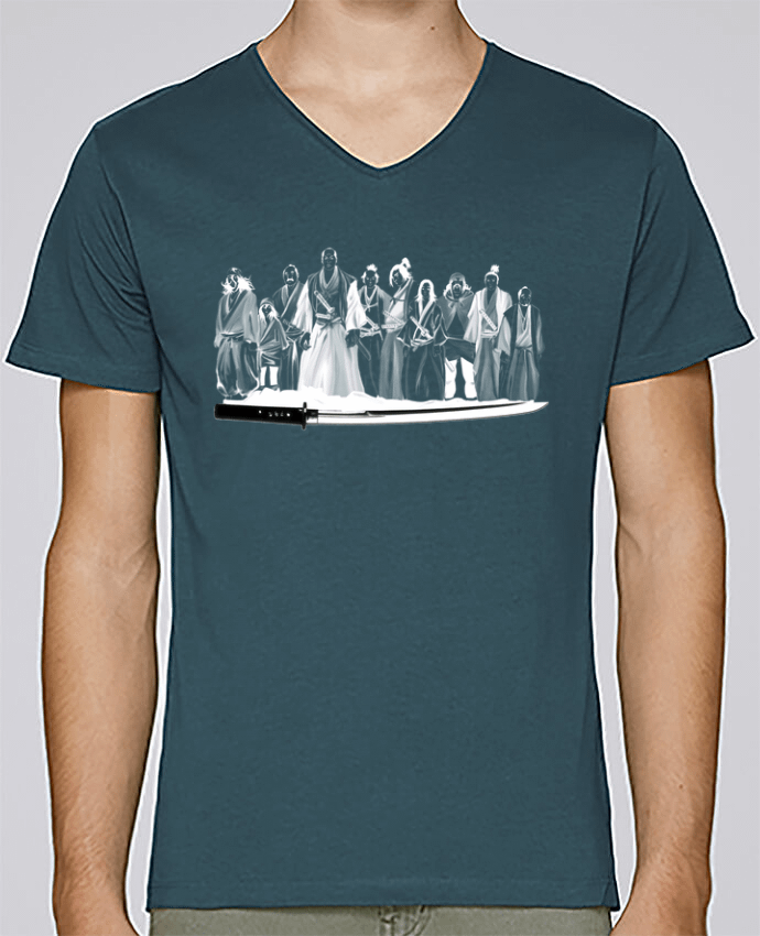 T-shirt V-neck Men Stanley Relaxes Gang samouraï by MCATIL