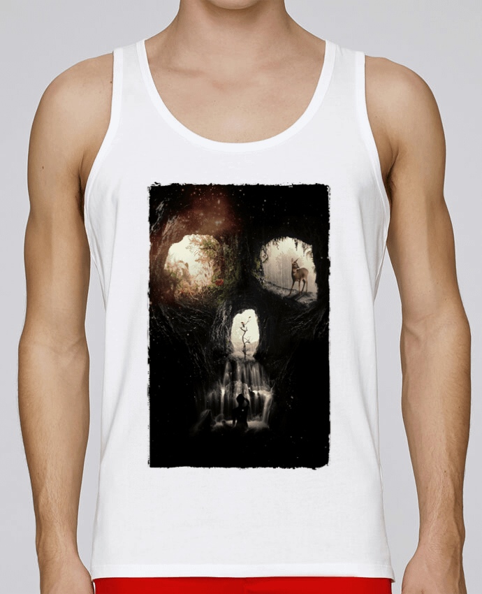 Camiseta de tirantes algodón orgánico hombre Stanley Runs Cave skull por ali_gulec 100% coton bio