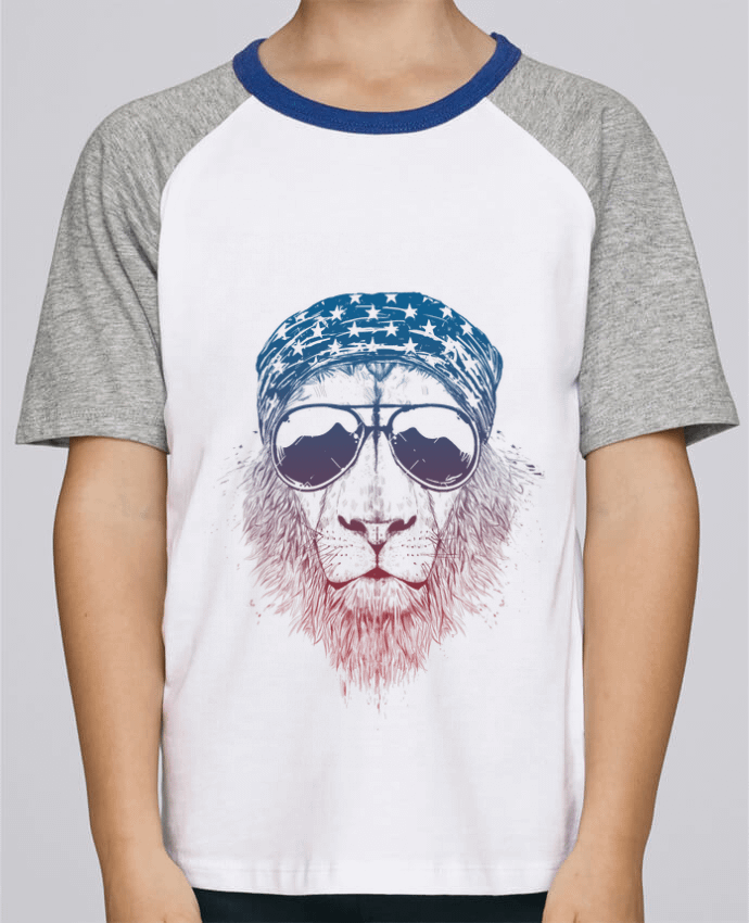 T-shirt enfant Baseball Wild lion par Balàzs Solti