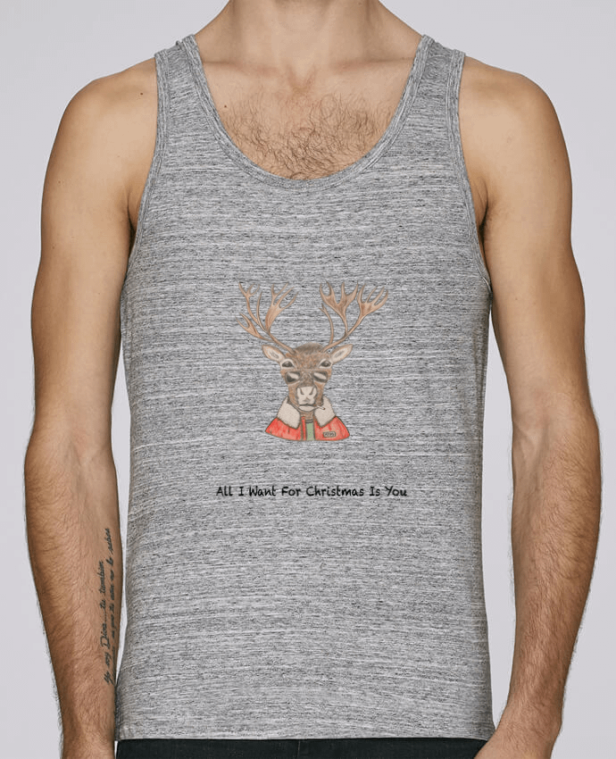 Tank Top Men Stanley Runs Organic cotton ALL I WANT FOR CHRISTMAS IS YOU by La Paloma 100% coton bio