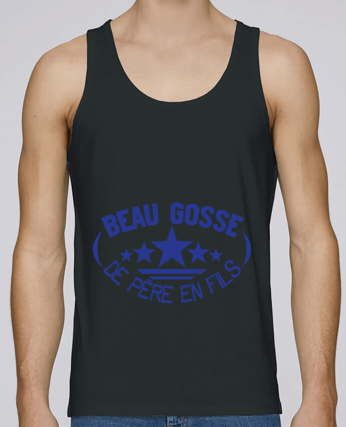 Tank Top Men Stanley Runs Organic cotton beau gosse pere en fils citation message by Achille 100% coton bio