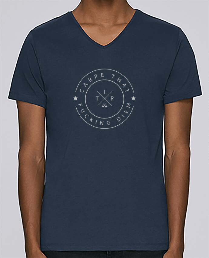T-Shirt col V Homme design Carpe that fucking diem par justsayin