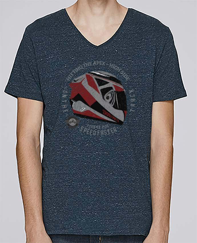 T-Shirt col V Homme design Moto Helmet par Original t-shirt