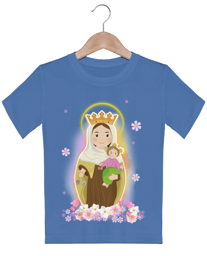 T-shirt garçon motif Virgen del Carmen moticas