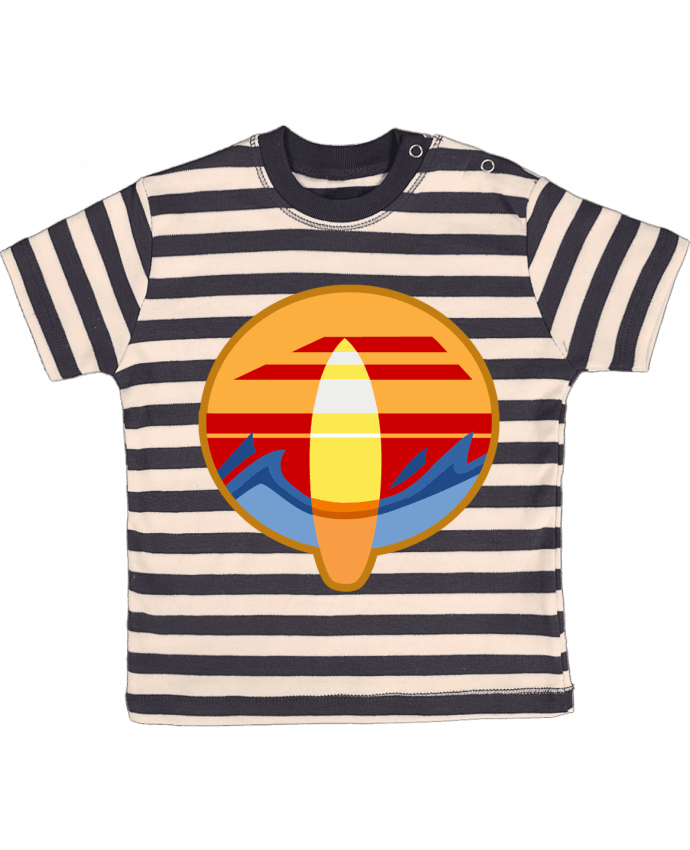 Tee-shirt bébé à rayures Logo Surf par Tomi Ax