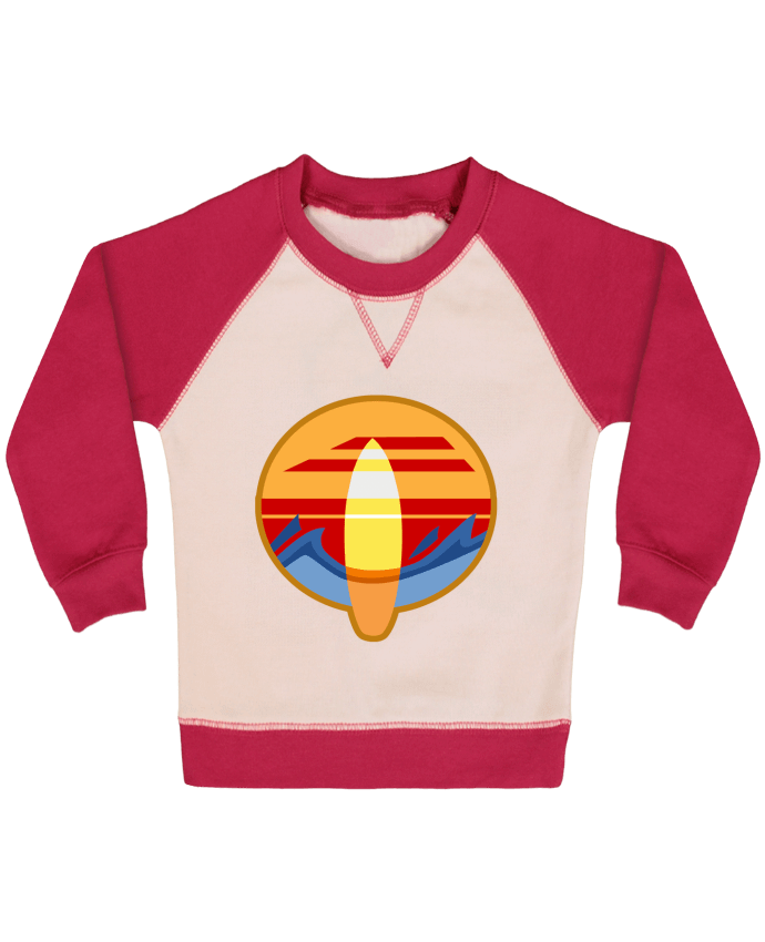 Sweatshirt Baby crew-neck sleeves contrast raglan Logo Surf by Tomi Ax