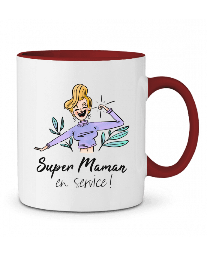 Mug bicolore Super Maman en service ShoppingDLN