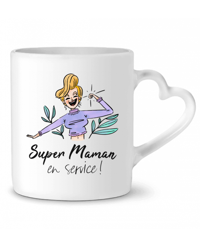 Mug coeur Super Maman en service par ShoppingDLN