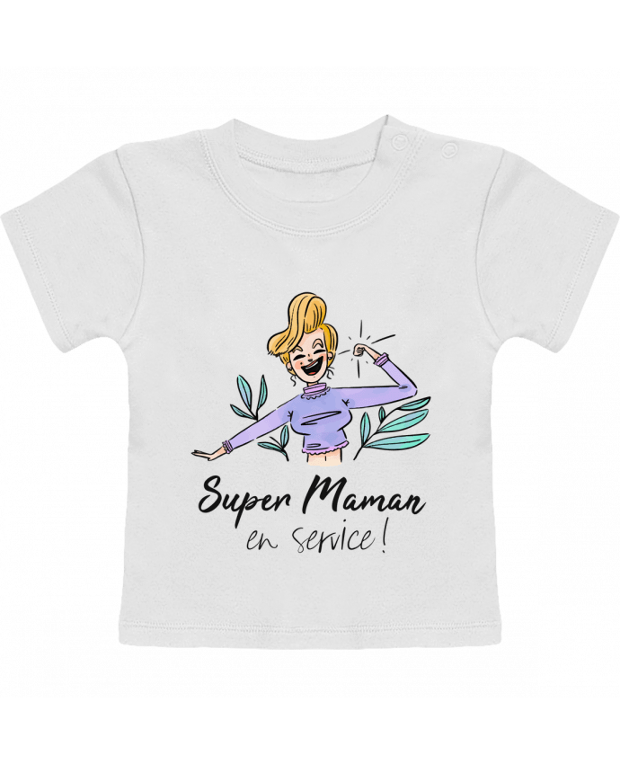 T-Shirt Baby Short Sleeve Super Maman en service manches courtes du designer ShoppingDLN