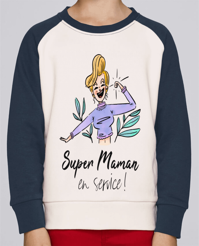 Sweatshirt Kids Round Neck Stanley Mini Contrast Super Maman en service by ShoppingDLN
